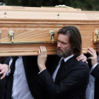 Jim Carrey, en el funeral de su exnovia Cathriona White, en septiembre del 2015.