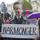 Manifestación en las calles de Londres en contra de los ataques al EI.