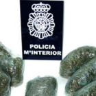 Parte de los cogollos de marihuana incautados en León.