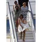 Michael Obama y sus hijas llegan al aeropuerto de Torrejón de Ardoz. CHEMA MOYA