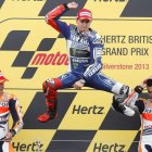 Silverstone vivió otro pleno español en el podio de MotoGP con Lorenzo, Márquez y Pedrosa.