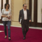 Marta Rovira y Jordi Turull, en el Parlament.