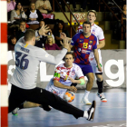 Mario López en un partido del Abanca Ademar. MARCIANO PÉREZ