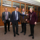 Gerardo Álvarez Courel, Enrique Saiz, José Manuel Pereira y María del Carmen Martínez, ayer. BARREDO