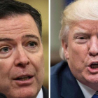 Imágenes de archivo del exdirector del FBI, James Comey, y el presidente de Estados Unidos, Donald Trump.