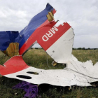 Restos del avión de Malaysia Airlines