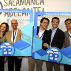 Los líderes del PP, ayer en el congreso que tuvo lugar en Salamanca. EFE