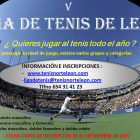 Cartel de la quinta edición de la Liga de Tenis de León que empieza en el mes de octubre.