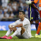 Cristiano, desolado, tras el 0-0 frente al Málaga.