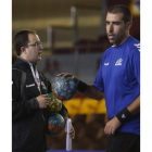 Dani Gordo y Llamazares, en un entrenamiento de Abanca Ademar.