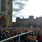 Un momento del acto celebrado esta mañana en la plaza de la Catedral
