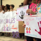 Concentración en la Plaza Mayor de Castellón en repulsa por el asesinato de Nerea y Martina.