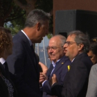 Tensión entre Torra y Albiol durante el acto de homenaje a las víctimas del 17-A en Cambrils.