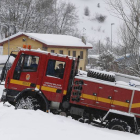 El camión de la UME atrapado en la zona de Gordón por la nieve