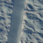 Imagen de la nueva grieta descubierta en un glaciar de Groenlandia.