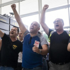 Protesta de trabajadores de Eulen en el aeropuerto de El Prat