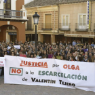 Manifestación de repulsa en Villalón contra la liberación de Juan Manuel Valentín.
