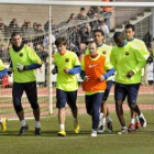 Los jugadores del Barça, en un entrenamiento.