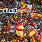Vista de la manifestación convocada por Societat Civil Catalana ayer en Barcelona en defensa de la unidad de España MARTA PÉREZ