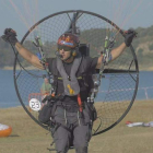 Víctor Rodríguez, durante el último europeo de paramotor. DL