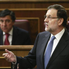 El presidente del Gobierno, Mariano Rajoy, durante su intervención ante el pleno de control al Ejecutivo.
