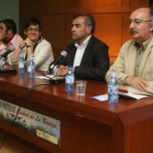 Luis Luna, Lourdes de Abajo, José Miguel Palazuelo y Antonio Colinas.
