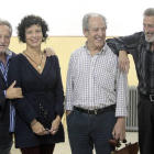 El actor Manuel Galiana, la pianista Marta Gómez, hija del poeta Garapar Moisés Gómez, y los actores Mariano Venancio y Joan Llaneras