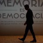 Pedro Sánchez en el acto en homenaje a las víctimas del golpe, la guerra y la dictadura. JUAN CARLOS HIDALGO