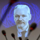 Julian Assange el pasado mes de marzo en una videoconferencia.