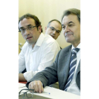 Josep Rull, junto al presidente del partido, Artur Mas.