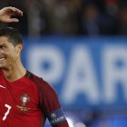 Cristiano Ronaldo, durante un partido de la Eurocopa.