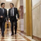 Tras finalizar el Consejo de Gobierno, De Santiago-Juárez se dirige a la sala de prensa.