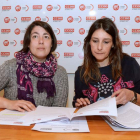 Las secretarias de Igualdad de UGT y CC.OO en Castilla y León, Ana Isabel Martín (i) y Yolanda Martín (d).