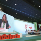 La presidenta andaluza y secretaria general del PSOE-A Susana Diaz durante su intervencion en el 13 Congreso del PSOE Andaluz que se celebran Sevilla.