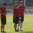 Manolo Díaz y Rubén Vega, durante un entrenamiento.