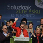 Laura Mintegi, líder de Euskal Herria Bildu, el domingo por la noche, trras conocerse los resultados electorales.