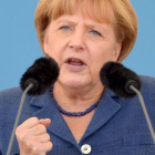 Angela Merkel, durante una rueda de prensa.