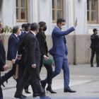 Pedro Sánchez, ayer, durante su visita a las obras del Hospital Universitario de Melilla. SALVADOR A. G. GUERRERO