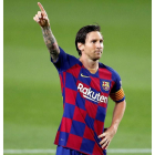 Leo Messi celebra un gol con su equipo, el Barça. ALBERTO ESTÉVEZ