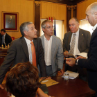 Gutiérrez, López Benito, López Sendino y Diez, hablan al comienzo del Pleno.
