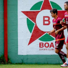 Bruno Fernandes, a la derecha, en una sesión de entrenamiento con su nuevo equipo.