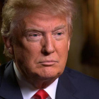 Donald Trump, durante la entrevista en la cadena CBS, este domingo.