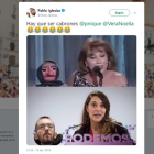 Tuit de Pablo Iglesias comparando a Echenique con Doña Rogelia.