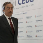 El presidente de la CEOE, Juan Rosell, este miércoles en un desayuno con empresarios.