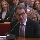 Artur Mas durante su declaración en el Tribunal Superior de Justicia de Cataluña. EFE