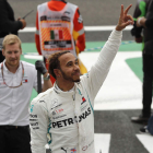 Lewis Hamilton, que acabó en cuarta posición, logra su quinto título mundial. JOSÉ MÉNDEZ