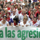 Protesta en Pamplona tras la violación colectiva a una joven durante los sanfermines de la que se acusa a los miembros de 'La manada'.