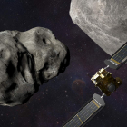 Imagen de la sonda Dart dirigiéndose al asteroide. NASA / JOHNS HOPKINS APL / STEVE GRIBBEN