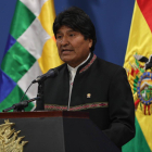 Morales, compareciendo ante la prensa