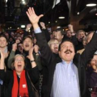 Miembros del SPD celebran su triunfo en las elecciones regionales en Hamburgo.